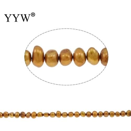 Potato Cultured Freshwater Pearl Beads for DIY Elegant Necklace Bracelet Jewelry Making Golden Yellow 8-9mm Hole:Approx 0.8mm