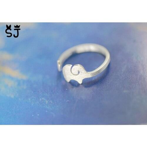 Cute Lovely Adjustable Elephant Rings Opening Lucky Elephant Baby Ring Simple Animal Rings for Ladies Women
