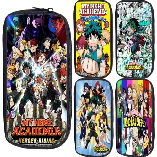 Boku No Hero Academia Cosmetic Case Cartoon Pencil Cases Deku Print Pencil Bag School Supplies Kids Stationery Storage Pouch