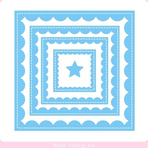 Square scallop frame Metal Cutting Dies for DIY Scrapbooking Photo Album Decorative Embossing Paper Card Crafts Die Cut 2019