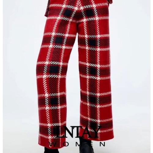 LNTAY Women's Plaid Trousers