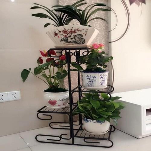 Multilayer, Wrought Iron Showy Sitting Room Floor Balcony Potted Indoor Decorative Money Plant Flowers Bracket Green Plant Pots