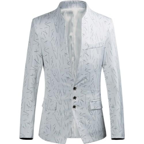 2021New Brand Mens Fashion Blazer Floral Printed Slim Fit Blazer Masculino Single Button Mens Blazer/ Men Blazers Print Blazers