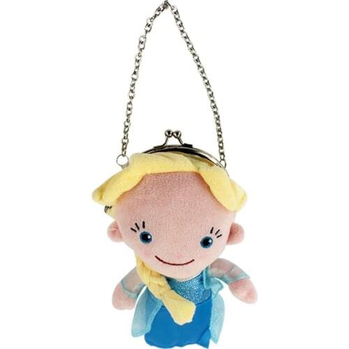 Frozen Elsa Stuffed Plush Cotton Shoulder Hand Coin Wallet Bags For Girls Kids Gifts Toys