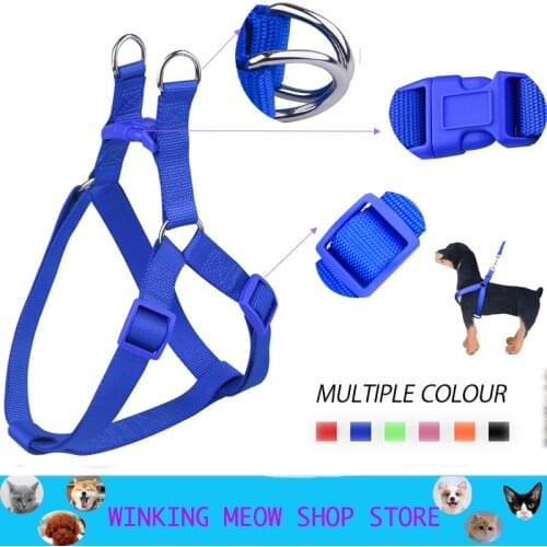 Nylon Pet Dog Harness No Pull Adjustable Dog Leash Vest Classic Running Leash Strap Belt for Small and Medium Dogs S-L