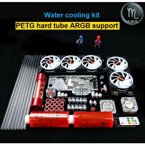 PETG tube water cooling kit 5v ARGB support PC CPU and GPU water cooling system for PC liquid cooler