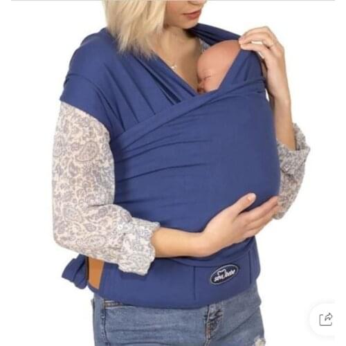 Sevi Bebe Waist Supported Baby Sling Blue & Maroon Comfort Safety Useful Quality % 100 Cotton