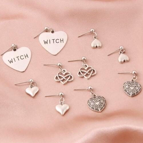 1 Pair Korean Trend Lovely Peach Heart Witch Stud Earrings Metal For Party Girl Punk Jewelry Gift