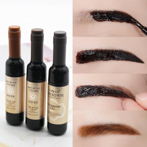 Peel Off Eyebrow Tattoo Gel Black Brown Gray Red Wine Tattoo Brow Gel Tint Eyebrow Dye Glue Waterproof Lasting Eye Brow Tattoo