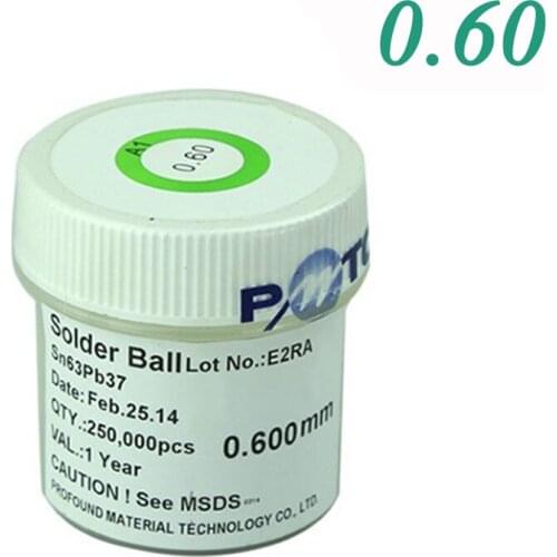 PMTC BGA Reballing 250K 0.6mm Leaded BGA Solder Balls for Soldering Repair