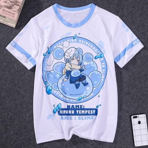 That Time I Got Reincarnated as a Slime T shirt Anime Rimuru Tempest Cosplay T-shirts summer tshirt Short Sleeve Tops Men Tees