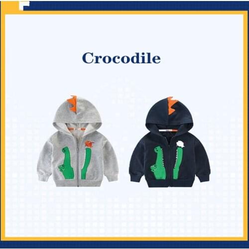 Crocodile Hoodie Leisurewear Home Cosplay Costume Gift For Kids Boys Long Sleeve Cotton Jacket Cartoon Sleep wear Free Shipping
