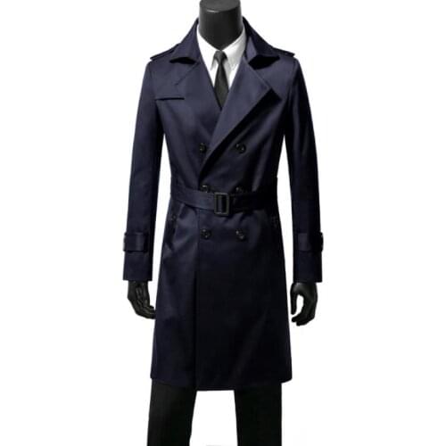Spring autum 2020 new designer slim sexy trench coat men overcoat long sleeve mens clothing business outerwear british style 9XL