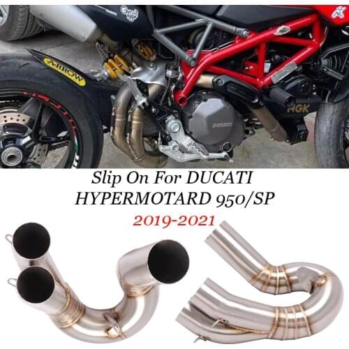 Motorcycle Exhaust Sytem Escape Slip On For DUCATI Hypermotard 950 SP 2019 - 2021 Link Pipe Catalyst Delete Eliminator Enhanced