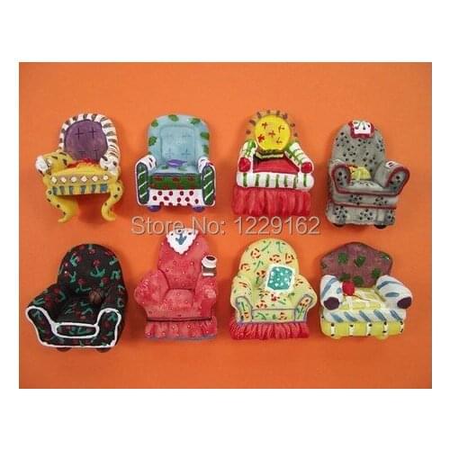 Free shipping (8pcs/set)Quality resin sofa magnet refrigerator stickers popular whiteboard sticker Cute Home decor