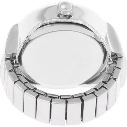 Women Dial Quartz Analog Finger Ring Watch Butterfly Elastic Gift Creative Steel