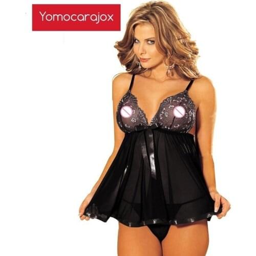 6XL High Elasticity Plus Size Lace Sexy Lingerie Costumes Women Nighty Lady Chemise Erotic Exotic Dress G-string Babydoll