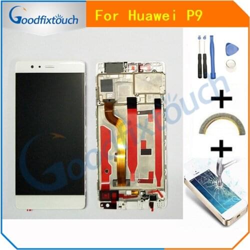 With Frame For Huawei P9 LCD Display Touch Screen Digitizer Assembly For Huawei P9 Display EVA-L09 EVA-L19 LCD Repair 5.2"