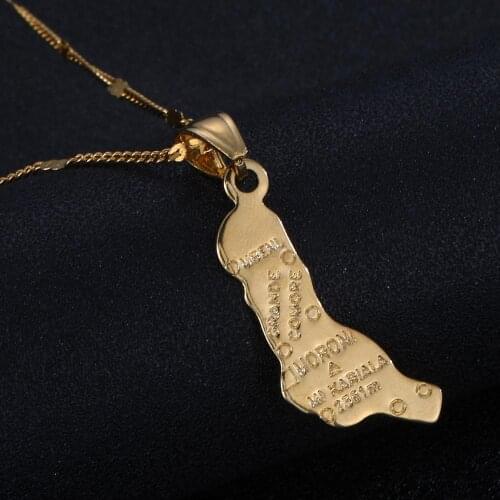 Gold Color The Federal and Islamic Republic of The Comoros Moroni Map Pendant Necklace Jewelry