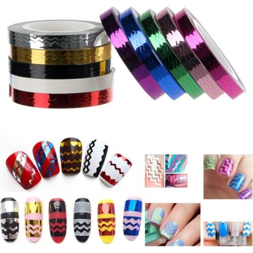1pcs Rolls Waves Striping Tape Line DIY Nail Art Tips Decoration Sticker Decals