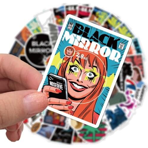 10/50PCS Black Mirror Tv Show Trolley Case Funny Sticker Toys Graffiti Phone Case Car Bicycle Adult Cartoon Laptop Water Cup