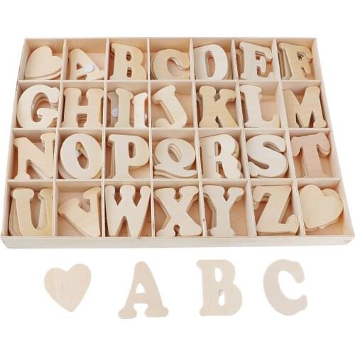 112pcs Colorful Adhesive Wooden Alphabet Letters with Tray Kids Educational Toys Early Learning Toys Games