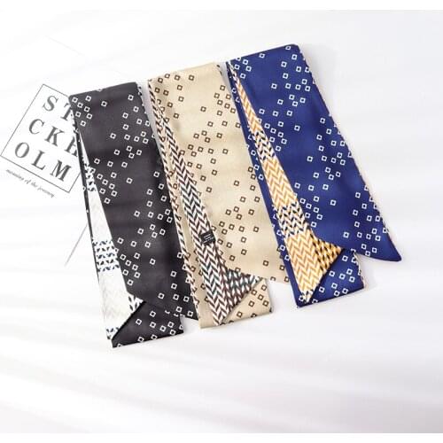 140cm*10cm small squares simple atmospheric ribbon scarf silk scarves fashion spring/summer bag scarf women skinny scarf