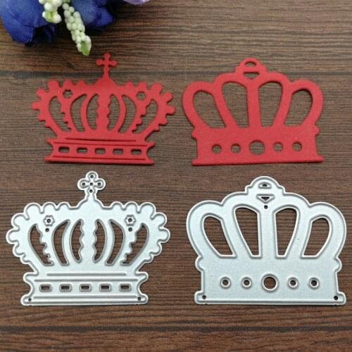 2Pcs Crown Metal Cutting Dies Stencil Scrapbooking Photo Album Card Paper Embossing Craft DIY