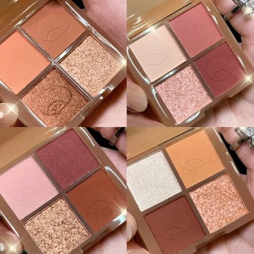 4 Color Eye Shadow Palette Holographic Shiny Matte Pigment Eyeshadow Waterproof Metallic Women Eye Makeup Cosmetics