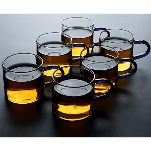 4pcs, 6pcs Transparent Glass Tea Cup Heat-resistant Cup With Kung Fu Tea Set 110ml Mini Tea Bowl Water Mug