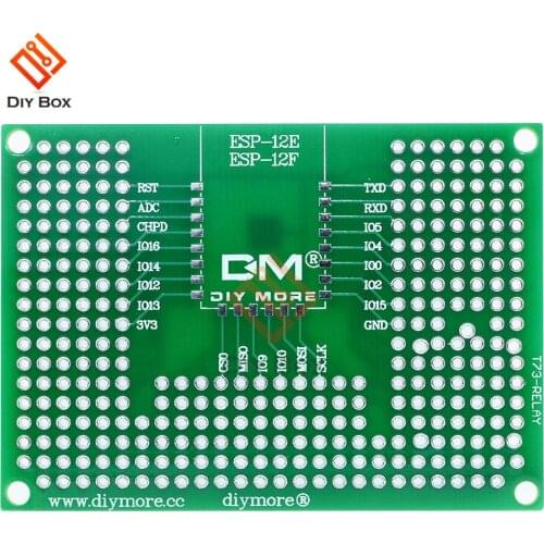 5X7CM Double Side Prototype PCB Breadboard Universal Board For Arduino R3 ESP8266 WIFI ESP-12F ESP-12E ESP32S ESP32 50x70mm