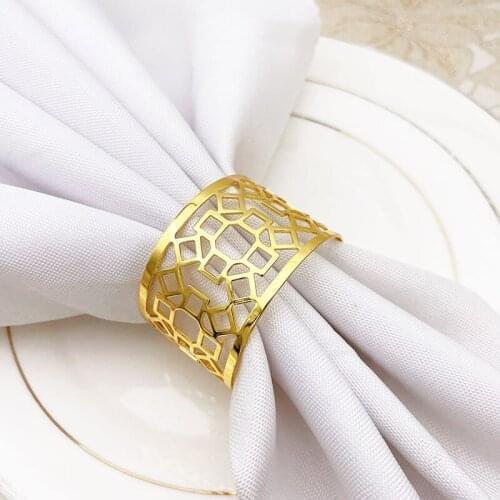 6pcs/lot Hollow napkin ring alloy napkin buckle holiday party napkin ring desktop decoration supplies