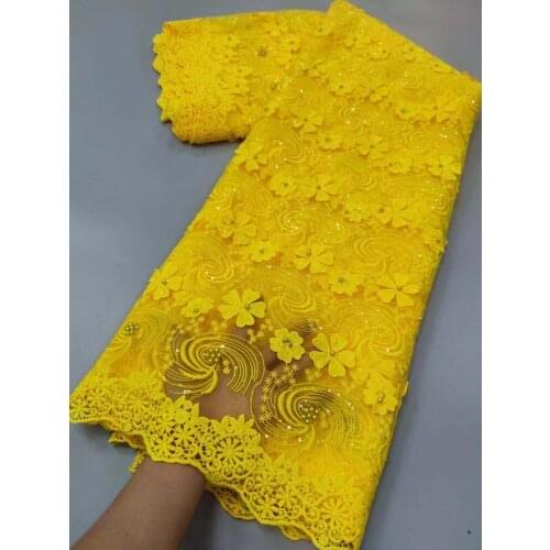 African Lace Fabric High Quality Heavy Beaded French Tulle Lace Fabric Nigeria Net Lace Fabric Sewing Material 5Yards