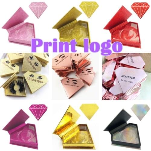Diamond lash box 25mm Mink Eyelashes Package Case Eyelash Packaging Box Wholesale Lash Boxes Packaging Custom logo print logo