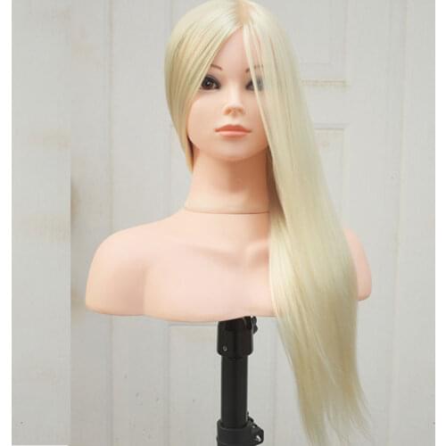 Free Shipping!! High Level Mannequin Head With Hair Head With Shoulder Head Model For Hairdressing Training Mannequin Shoulder