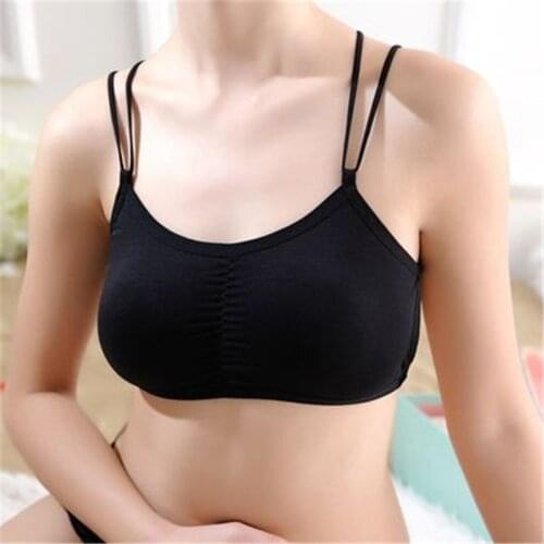 New Bra Girl Cotton Bralette Sexy Lingerie Underwear Wireless Padded Seamless Bra Ultra Strap Padded Bras For Young Girls