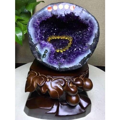 Uruguayan money bag Natural Amethyst cave corn-pot Collection demagnetization feng shui furniture company office home essential