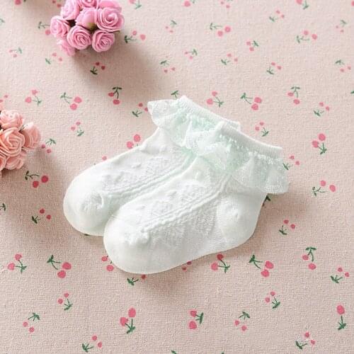 Childrens Cotton Socks Hot Baby Girls Lace Ruffle Frilly Ankle Socks Candy Colors Cotton Short Socks