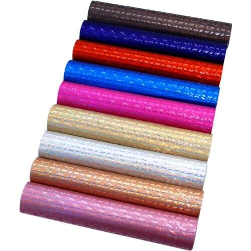 David angie 20*33cm Windmill Hologram Faux Synthetic Leather Fabric DIY Hairbow Card Cover Handmade Materials,1Yc6474