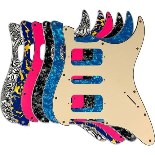 For USA\Mexico Fd Strat 11 Screw Holes HSH Two Deluxe Humbuckers Single St Guitar Pickguard No Control Hole Scratch Plate