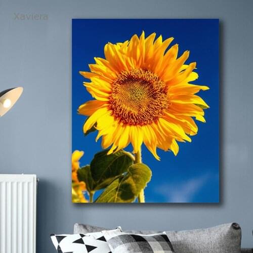 Nordic Plant Flower Art Poster Sunflower Canvas Painting Modern Minimalist Modular Picture Home Decoration Living Room Mural
