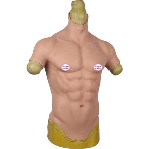 S/L Size Silicone Man Simulation Muscles Suit Cosplay Costumes Corssdress Fake Chest Soft Belly Macho Halloween Props