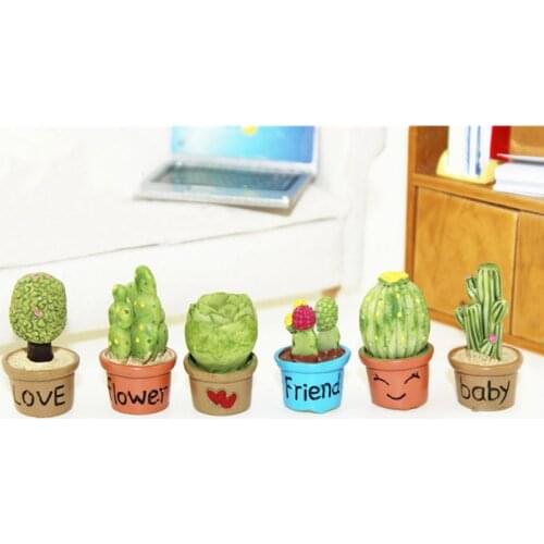 6PCS/SET 1/6 Dollhouse Miniature Plants Cactus Bonsai for Barbies, Pullip Doll Accessories