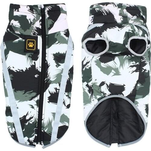 Newest Fashion Printed Waterproof Jacket For Dog Personalized Winter Clothes For Dogs Red Graffiti Small Dog Clothes Reflective