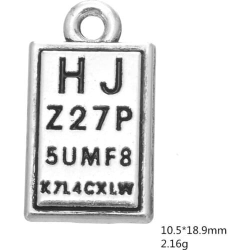 New 2021 Visual chart double sided engraved charms engraved charms for jewelry making