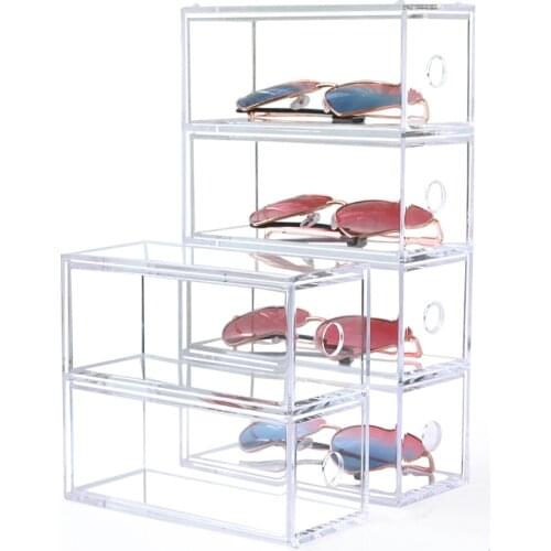 New Style clear makeup organizer box acrylic makeup drawers organizer jewelry storage organizer sunglasses organizer