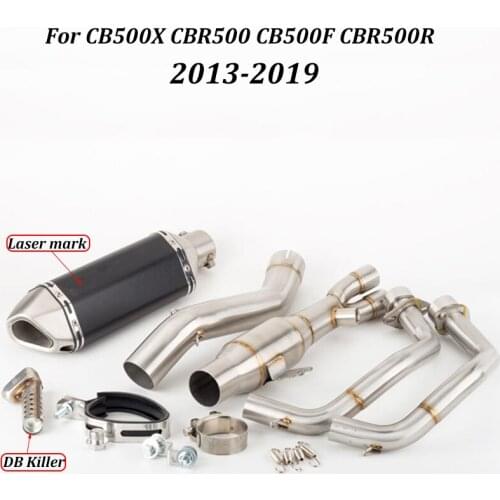 Motocross Front Pipe With Exhaust Pipe Silp On for Honda CBR500 CBR500R CB500 CB500X CB500F 2013 2014 2015 2016 2017 2018 2019