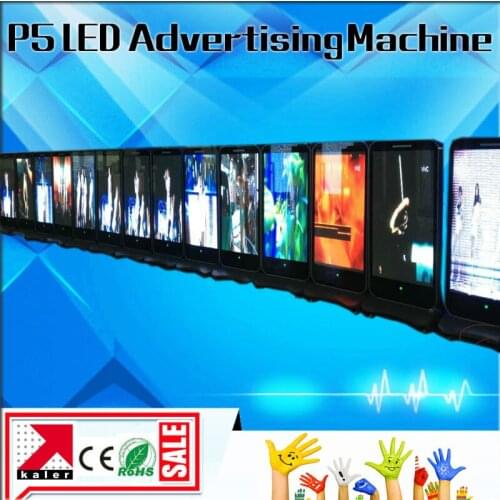 Iphone shape movable led display screen p5 moving led advertising machine indoor led sign machine