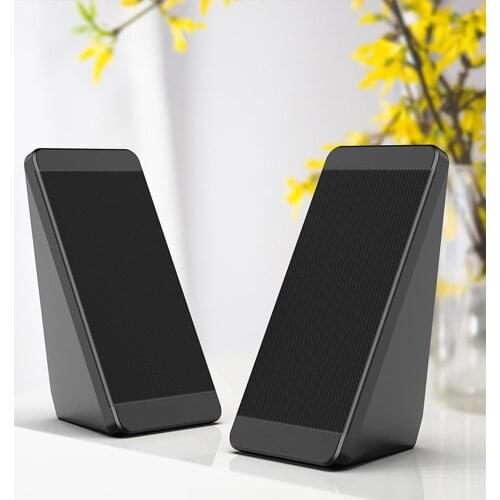 USB Wired Computer Speakers 2 Pieces PC Elevation Angle Horns Volume Control for Desktop Bass PC,Notebook,Smartphone and Tablet