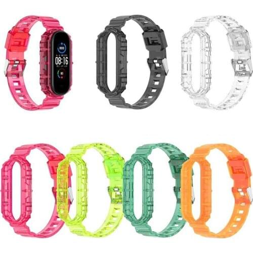 Watch Band for Xiaomi Mi Band 3 4 5 6 Bracelet Silicone Strap For Band 3 Band 6 Glacier Transparent Sport Wristbands